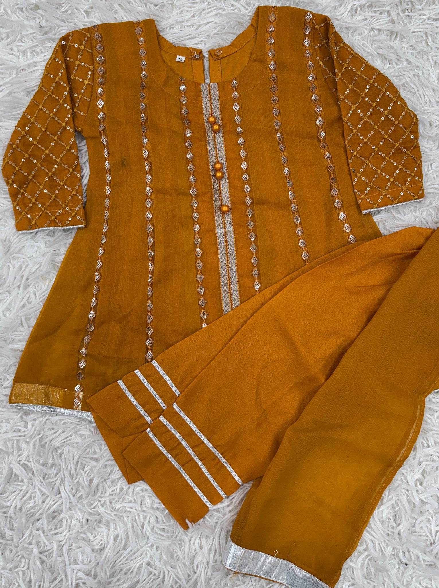 Girls 3-Piece A-Line Style Sheer Embroidered Outfit – Formal Wear