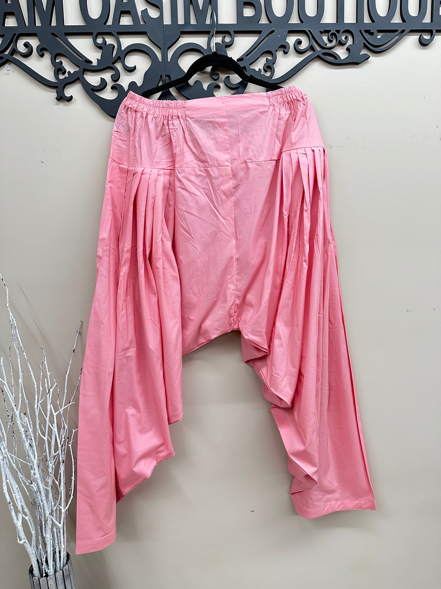 2PC Pink Lilen Shalwar Outfit L