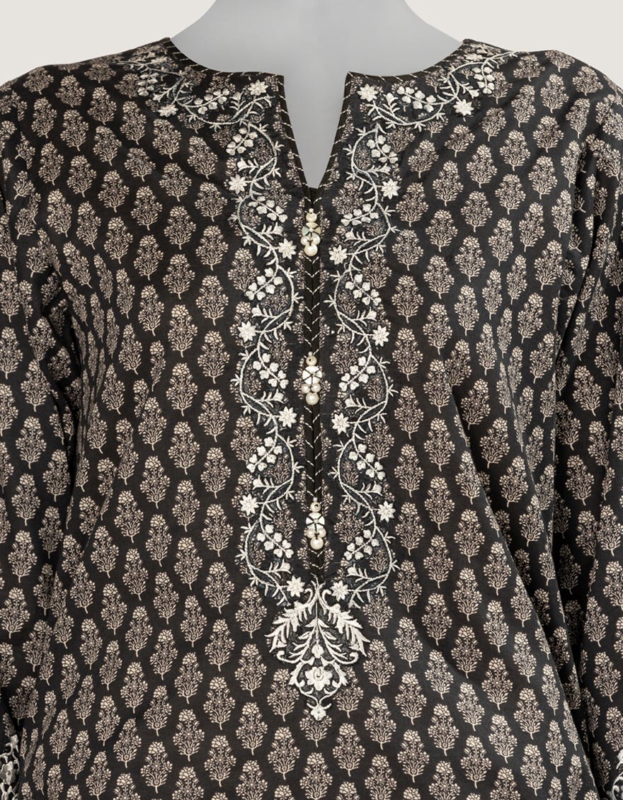 J. Black Liminal Embroidered 2-Piece Stitched Suit with Azaar Pants