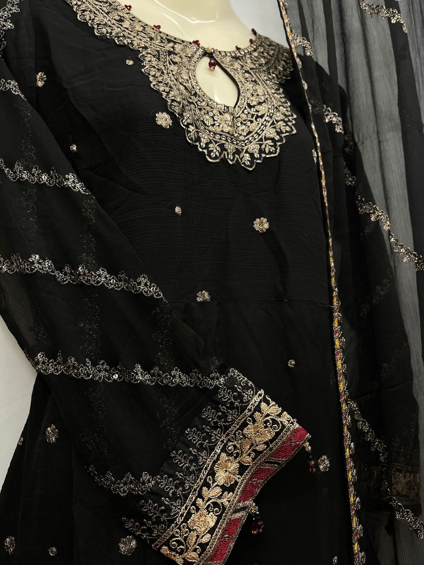Chiffon Embroidered Long Dress