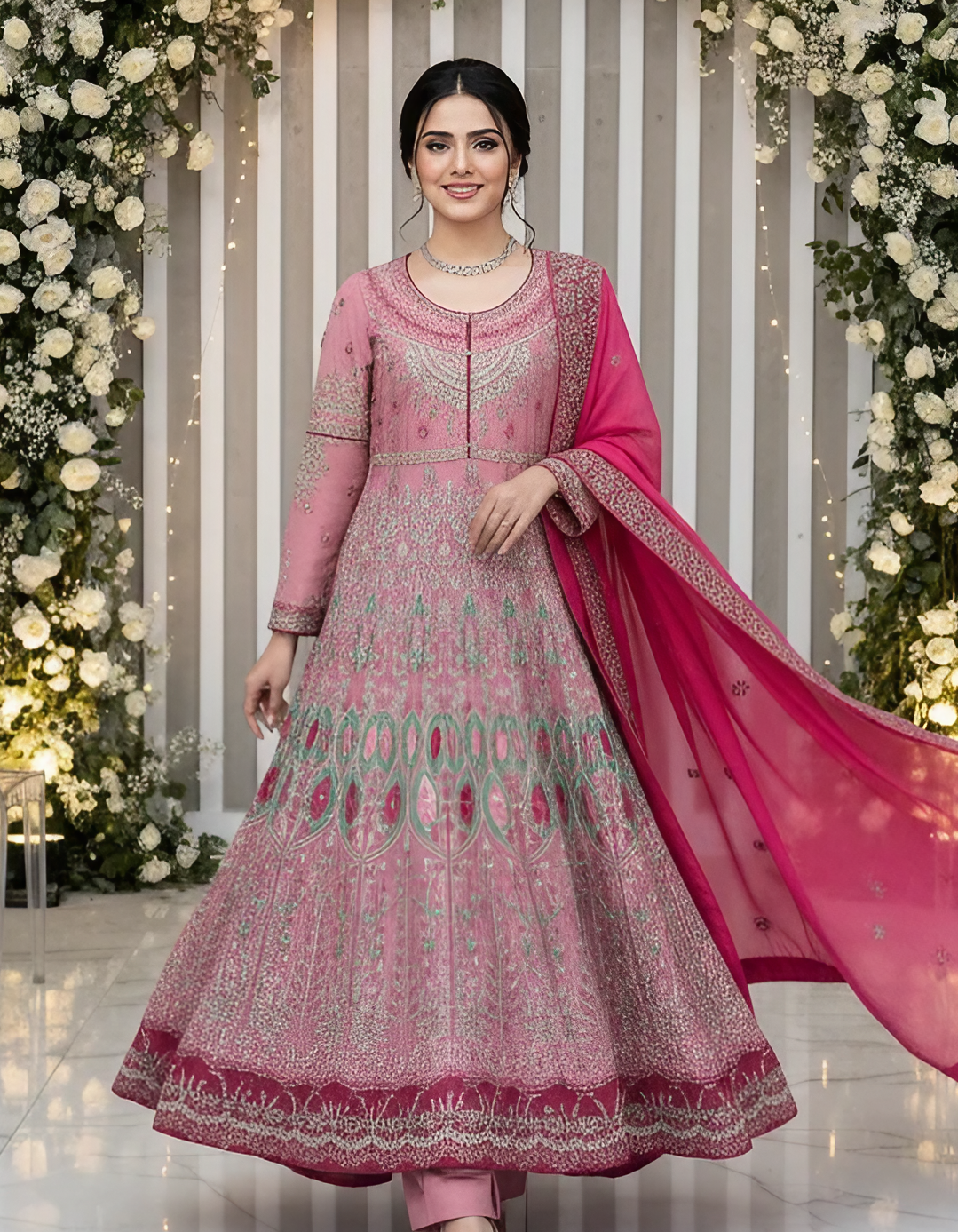 3-Piece Chiffon Fully Embroidered Maxi Suit