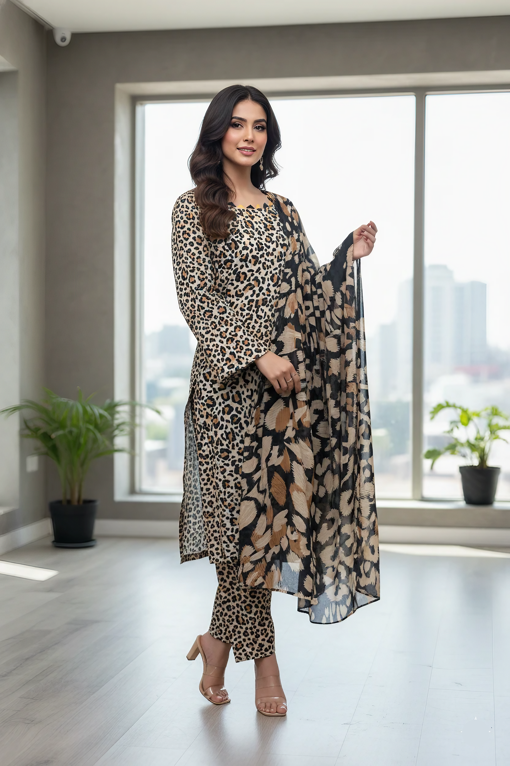 3-Pcs Lawn Printed Outfit