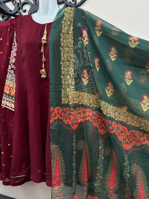 Pakistani chiffon dress 3 piece
