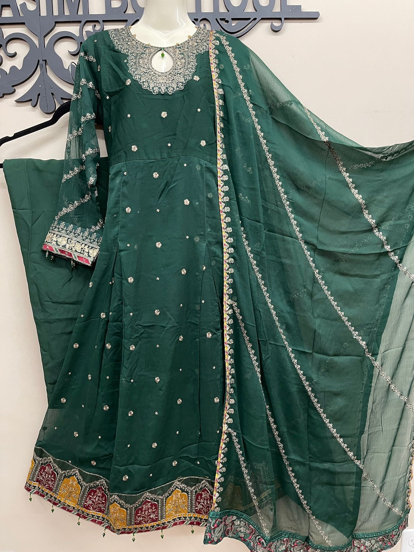 Chiffon Embroidered Long Dress