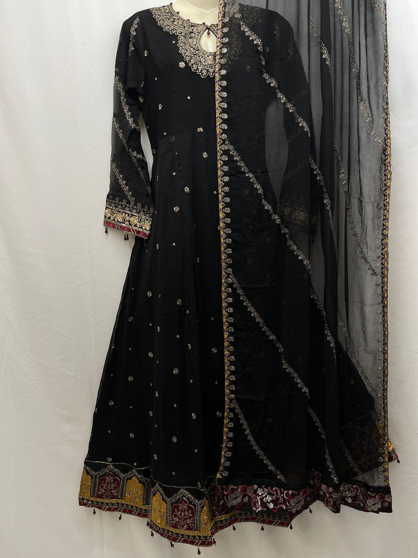 Chiffon Embroidered Long Dress
