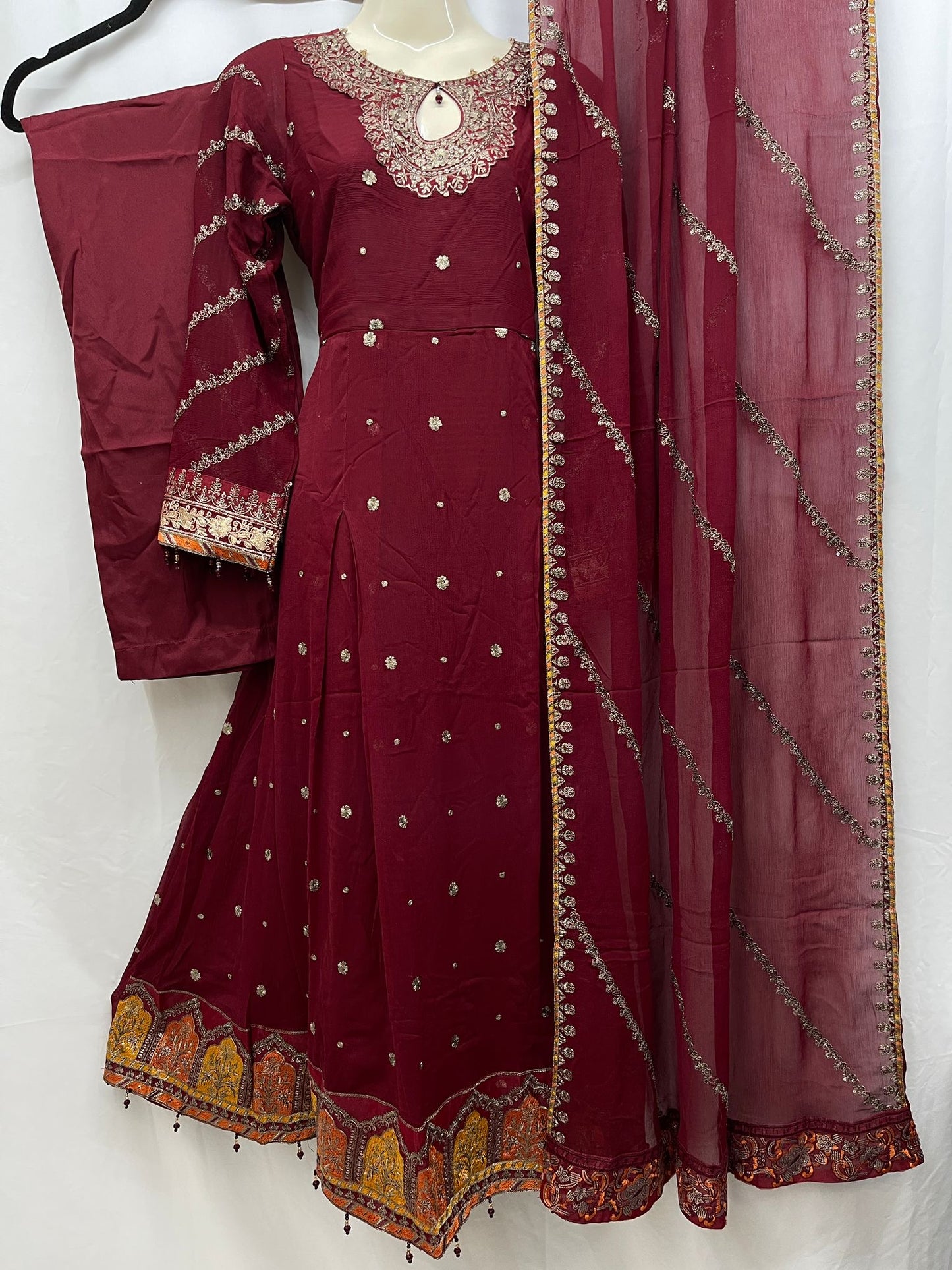 Chiffon Embroidered Long Dress
