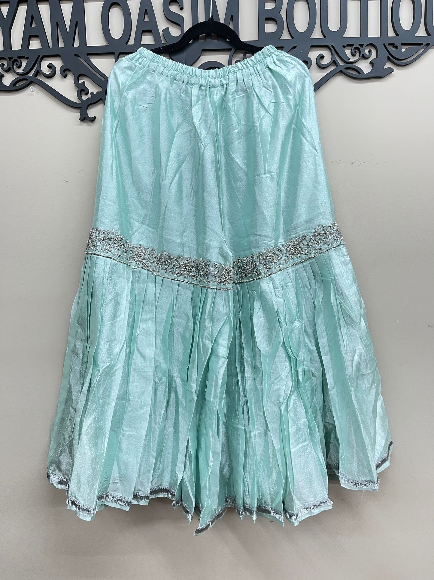 Masoori Silk Gharara Outfit 3PC Ice Blue