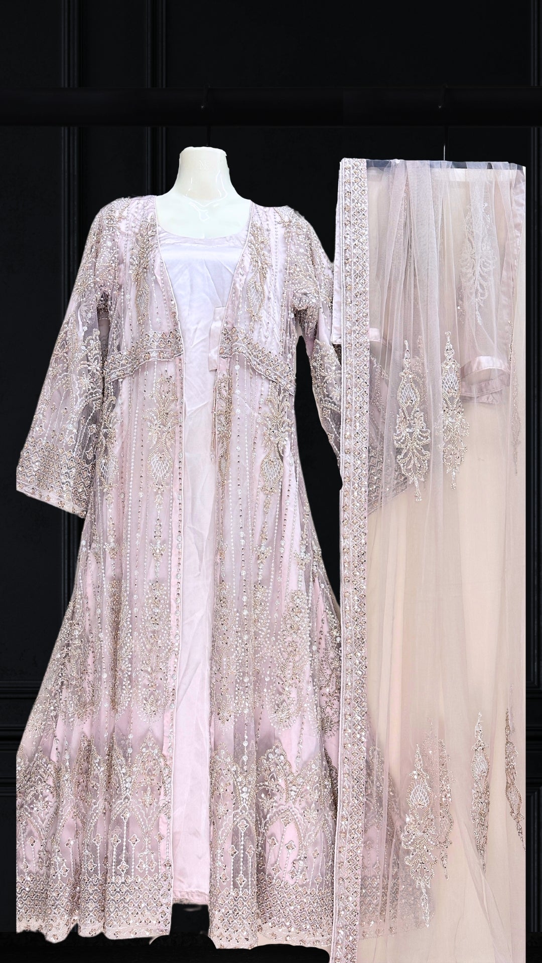 Stunning 4PC Maxi Coat Style Dress