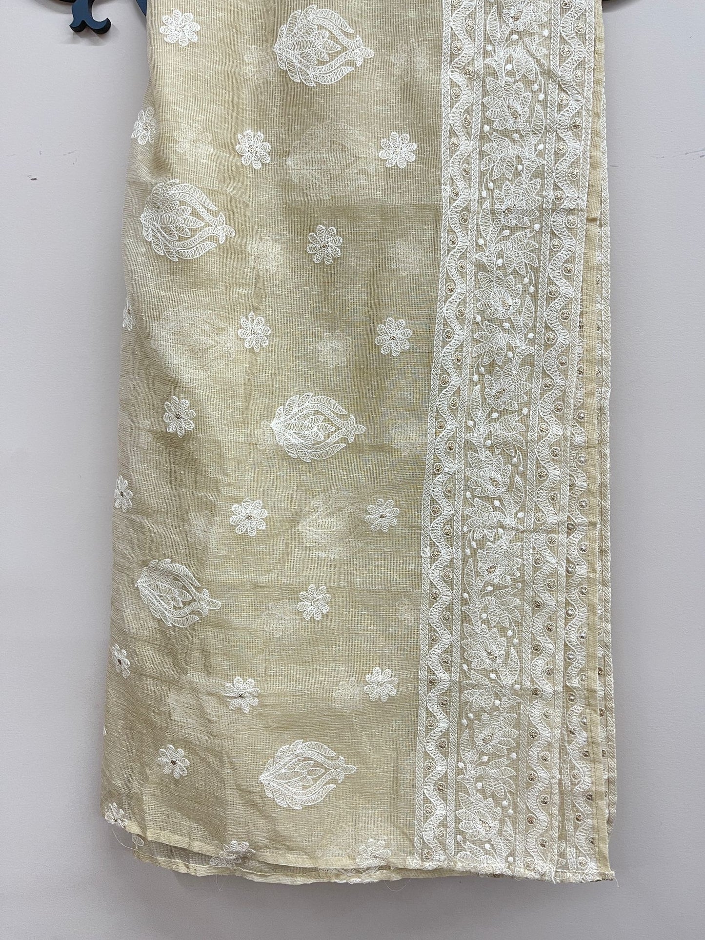 Fully Embroidered 3PC Maxi Outfit off-white