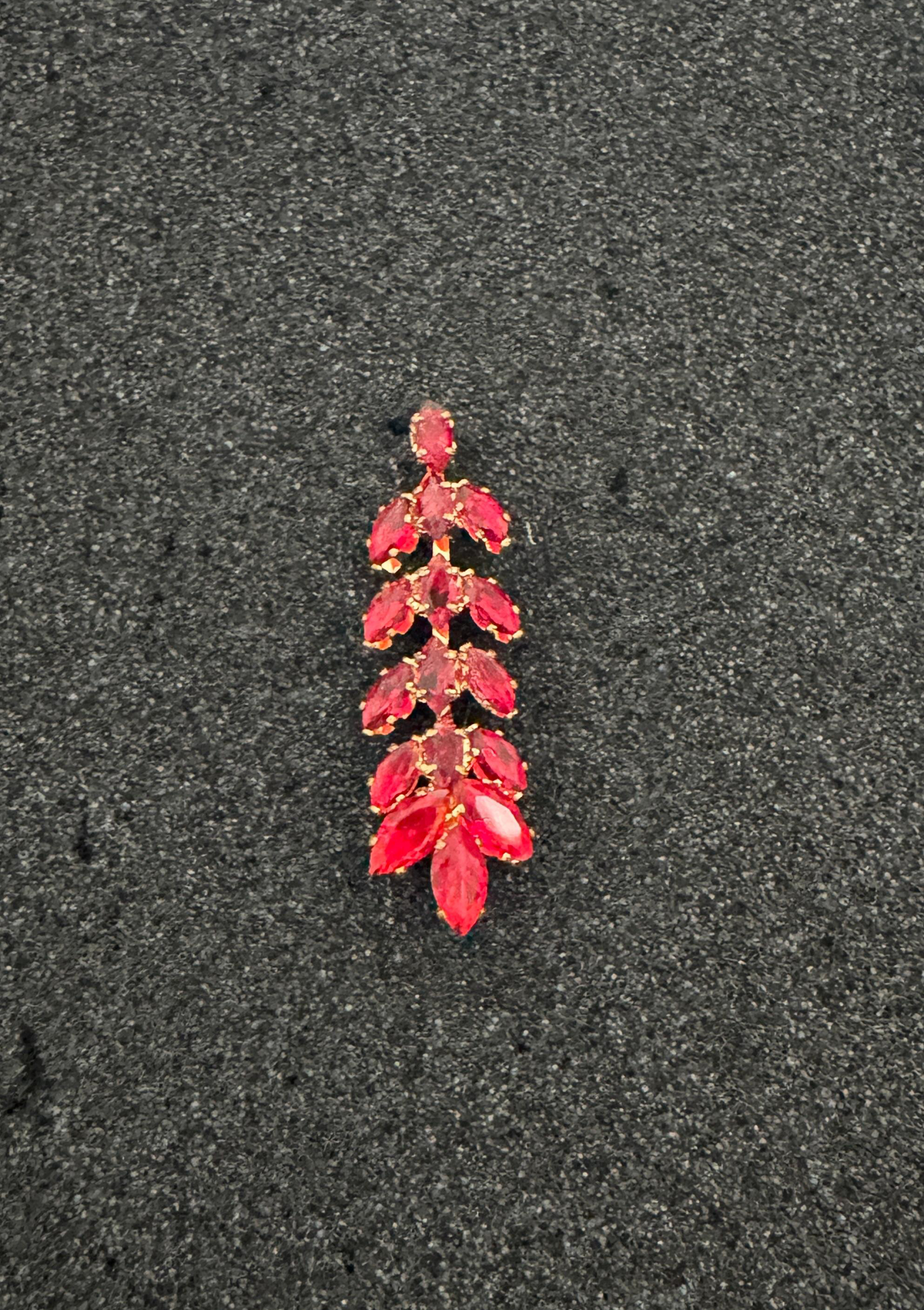 Ruby Red Marquise Crystal Vine Drop Earrings | Elegant Evening Statement Jewelry
