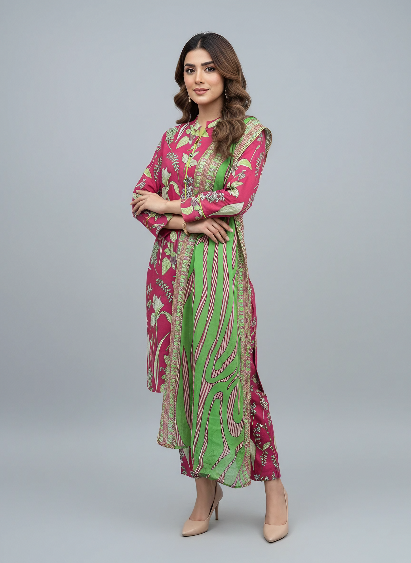 3 Pcs Lawn Printed Suit for Women – Summer Shirt Shalwar Dupatta Set
