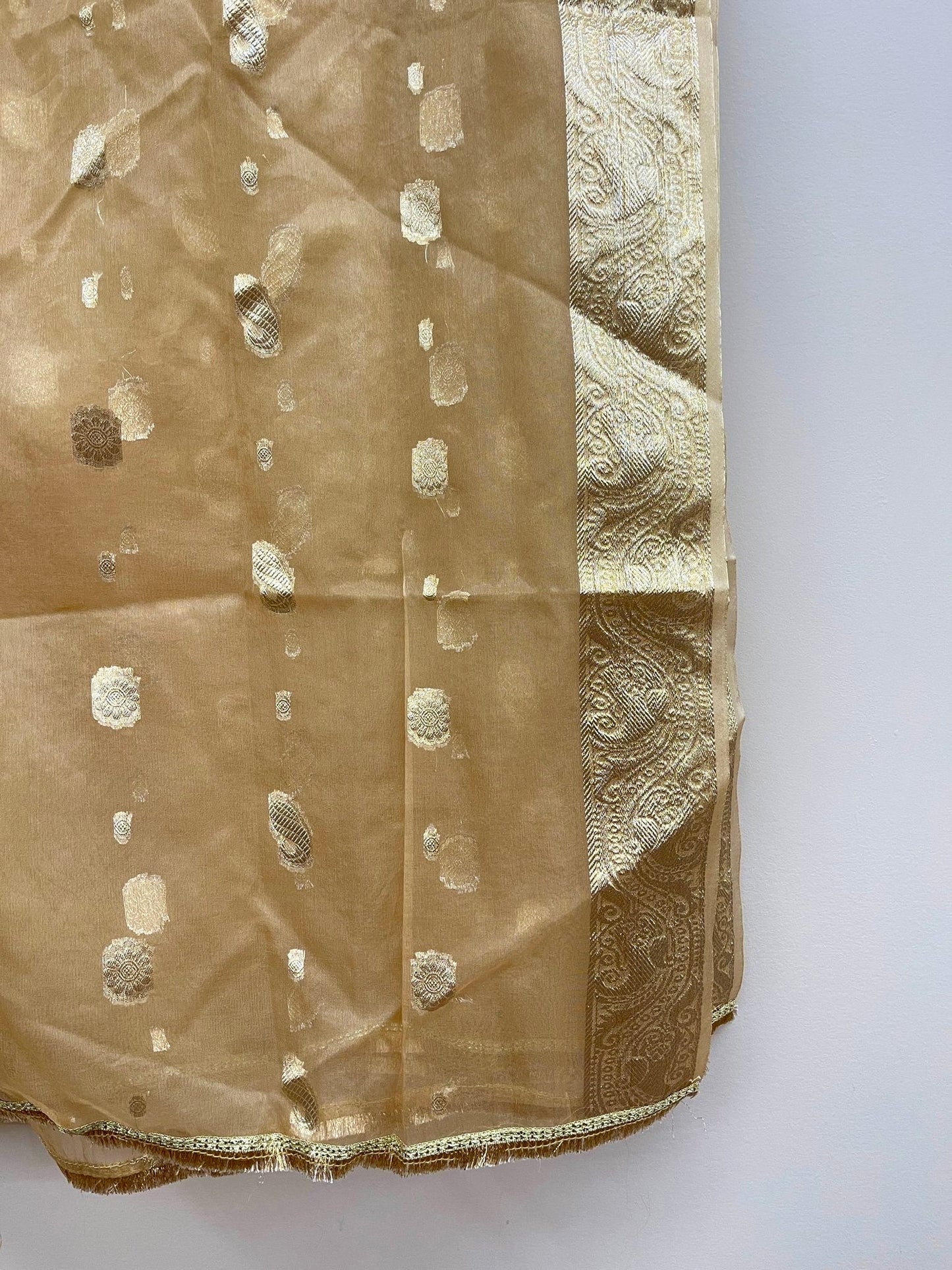 Organza Full Flair Gharara 3PC Beige