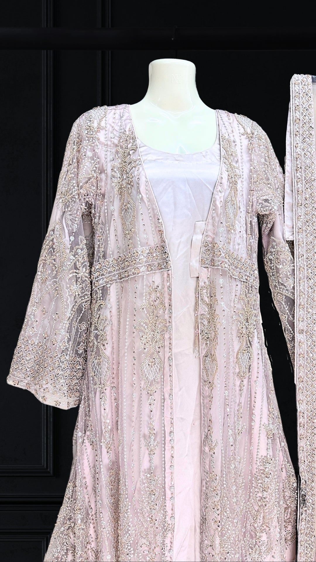 Stunning 4PC Maxi Coat Style Dress