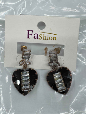 Black Leaf Drop Earrings for Women