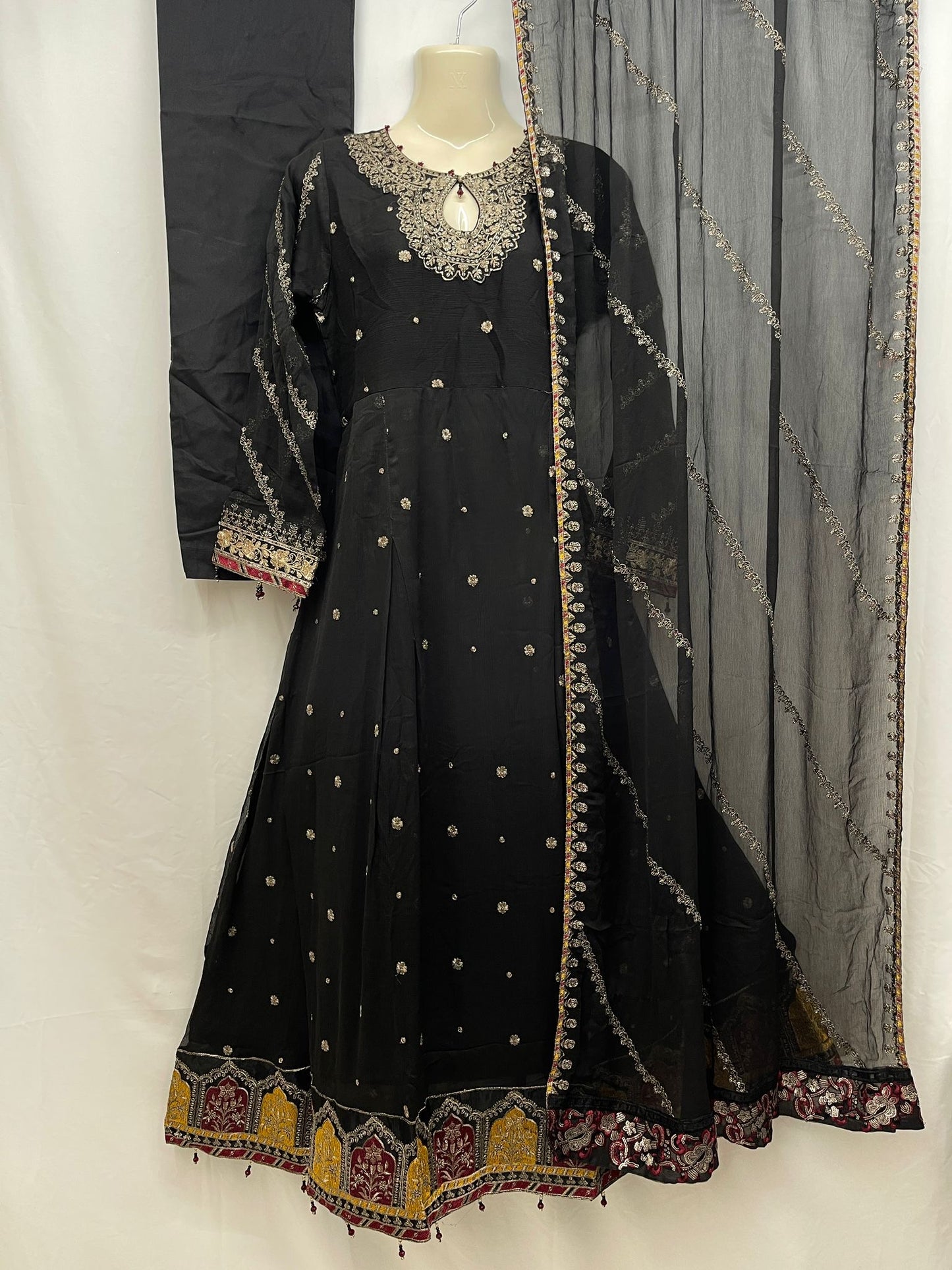Chiffon Embroidered Long Dress