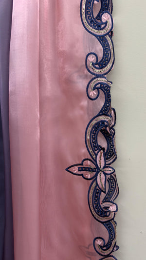 Pakistani formal 3-piece suit with embroidered four-side dupatta
