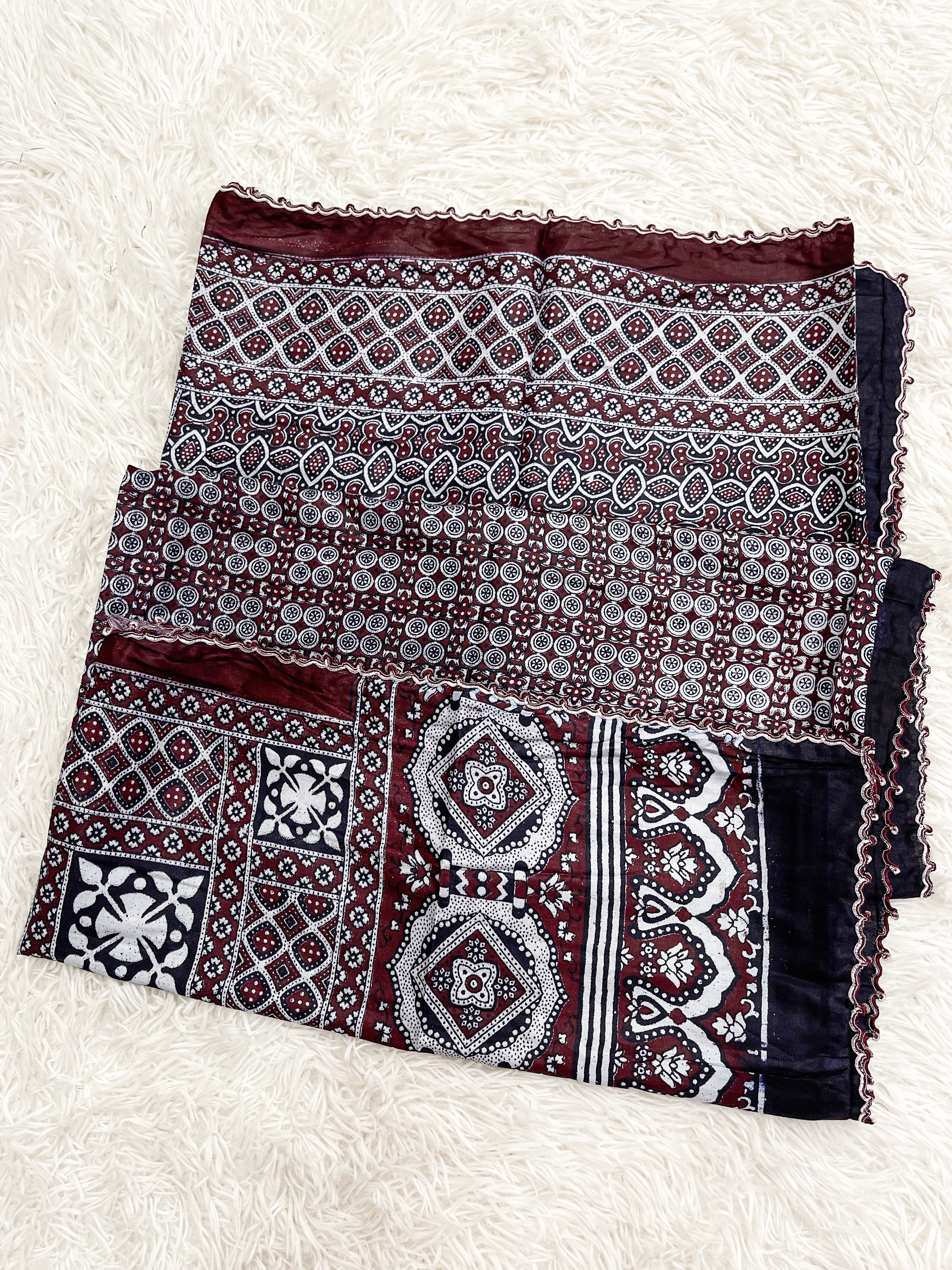 Full Size Lilen Ajrak Shawl