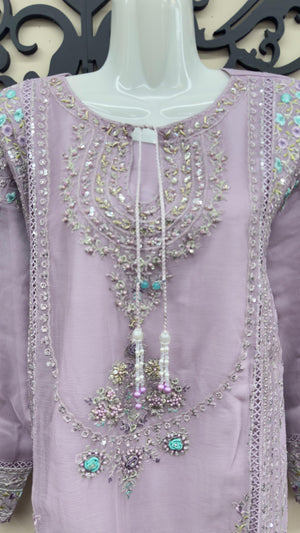 Embroidered lavender Pakistani dress Canada