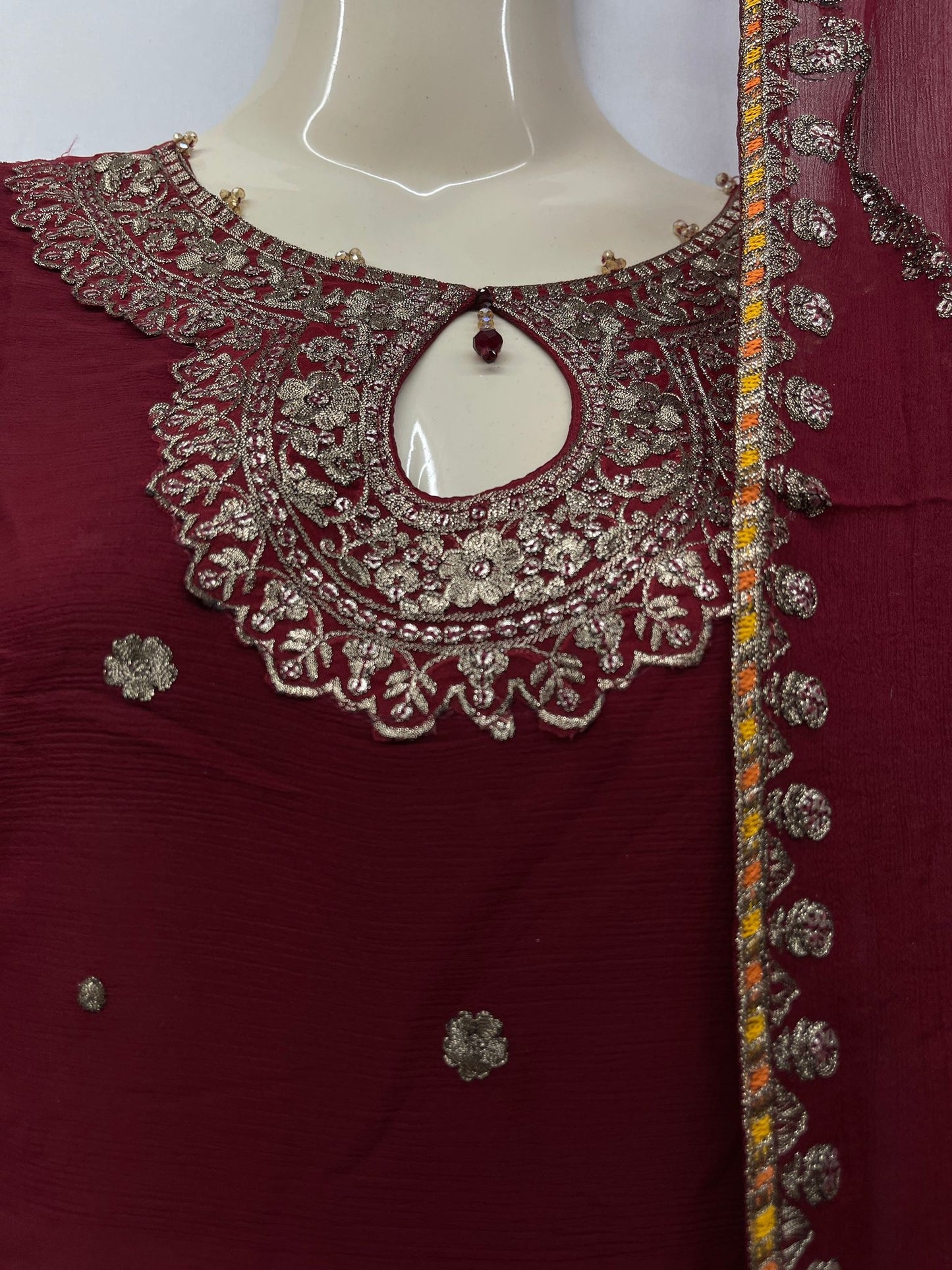 Chiffon Embroidered Long Dress