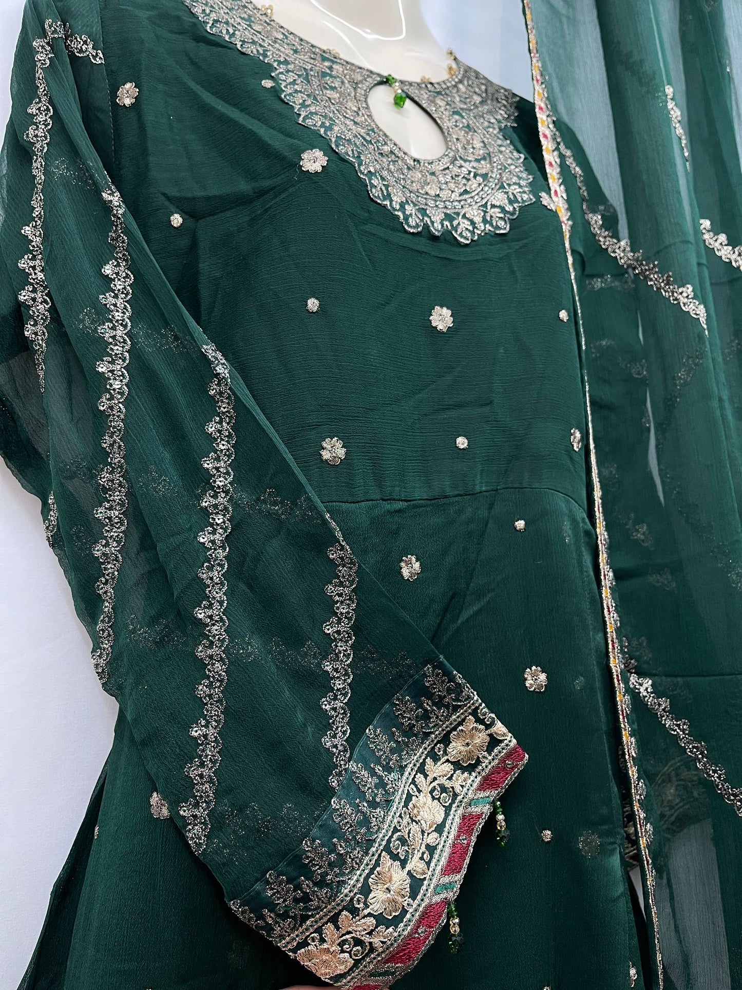 Chiffon Embroidered Long Dress