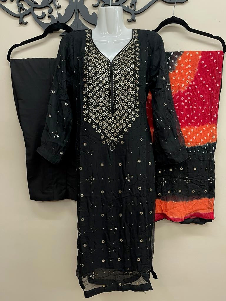 3PC MUKESH OUTFIT CHIFFON