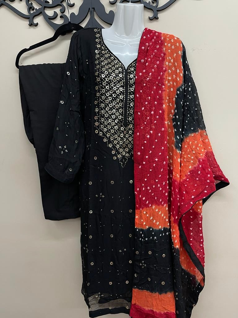 3PC MUKESH OUTFIT CHIFFON