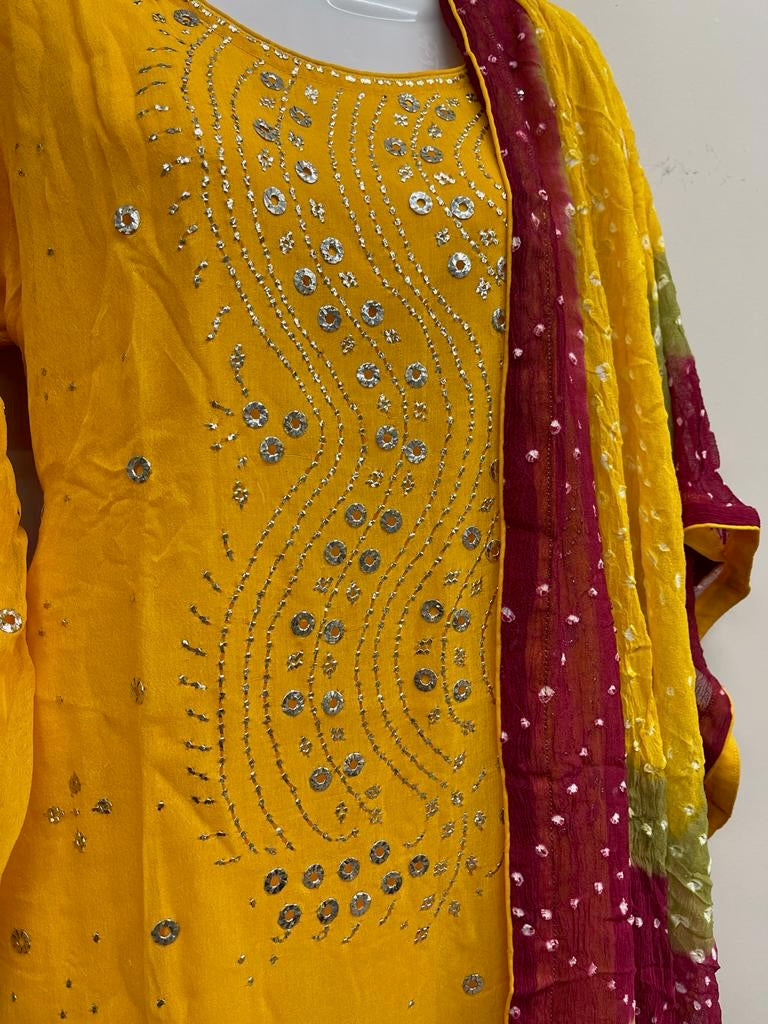 3PC MUKESH OUTFIT CHIFFON