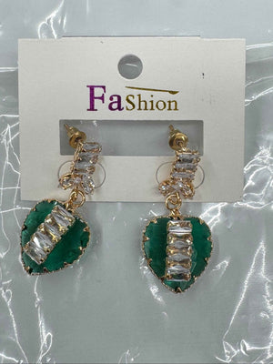 Green Stone Pendant Earrings for Women
