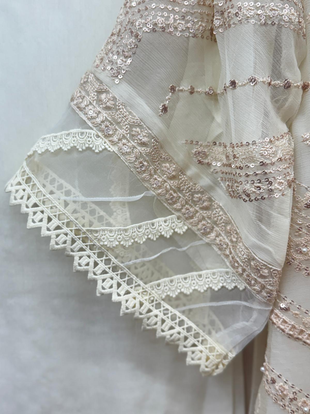 MariaB Inspired 3PC Luxury Embroidered Chiffon Dress