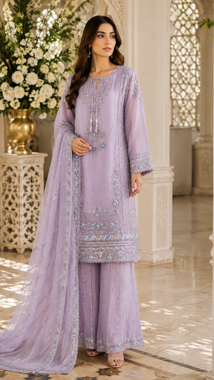 Embroidered lavender Pakistani dress Canada