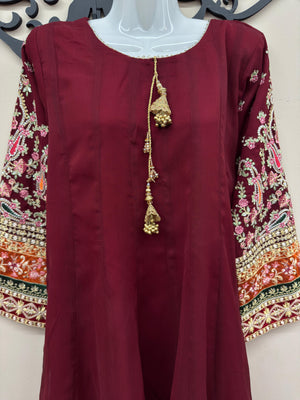 Pakistani chiffon dress 3 piece