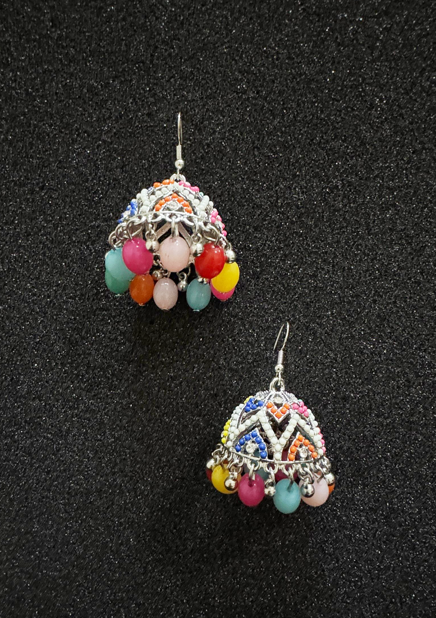 Multicolor Traditional Jhumka Earrings – Pakistani Statement Jewelry