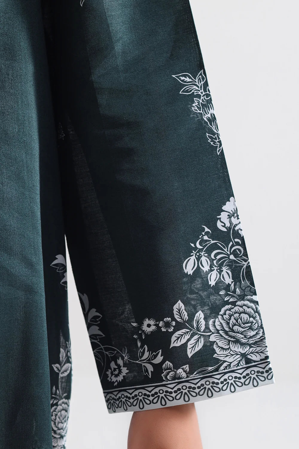 SAYA Green Printed Lawn 3-Piece Unstitched Suit