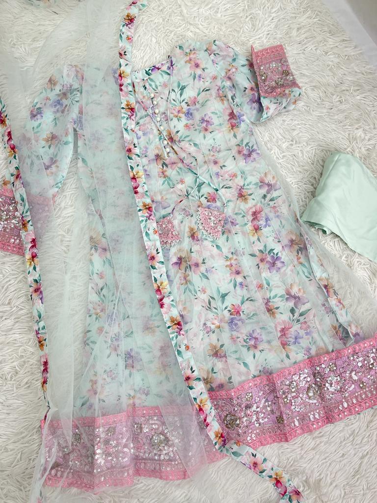 Girl’s Blue Net A-Line Dress 6+