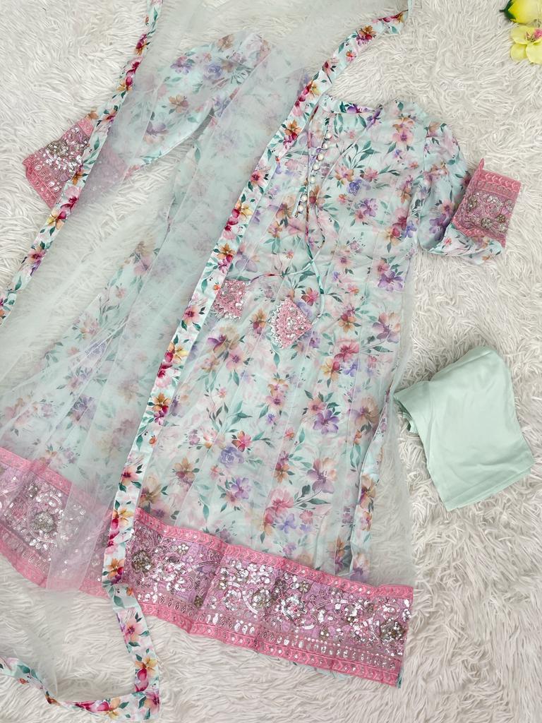 Girl’s Blue Net A-Line Dress 6+