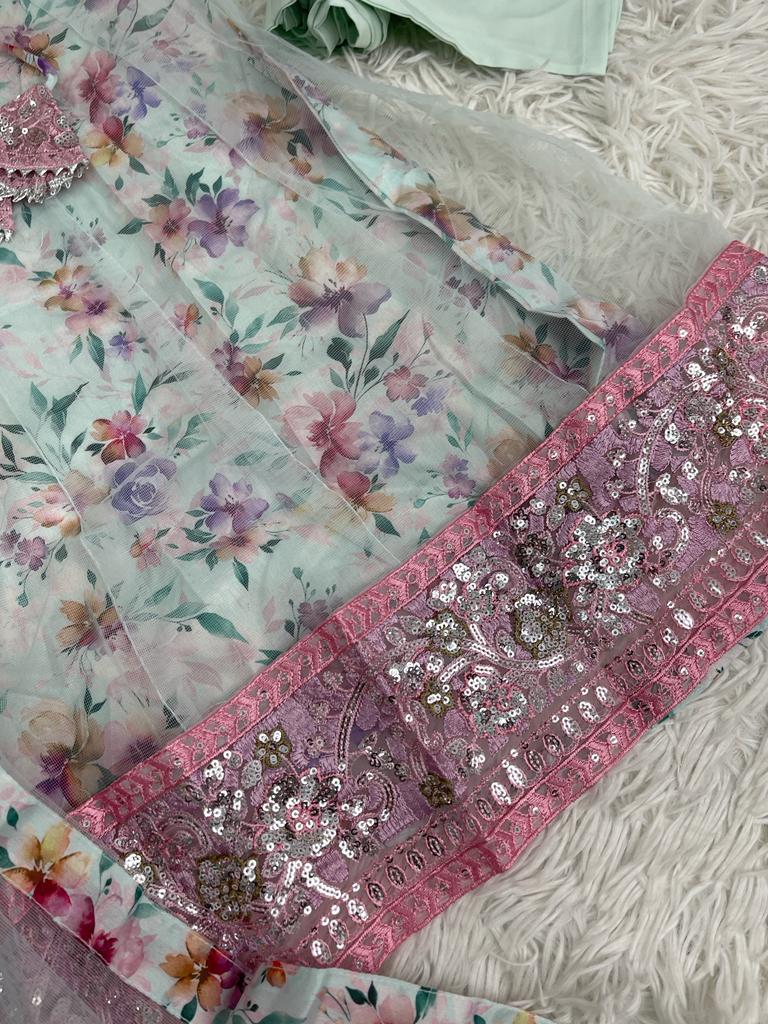 Girl’s Blue Net A-Line Dress 6+