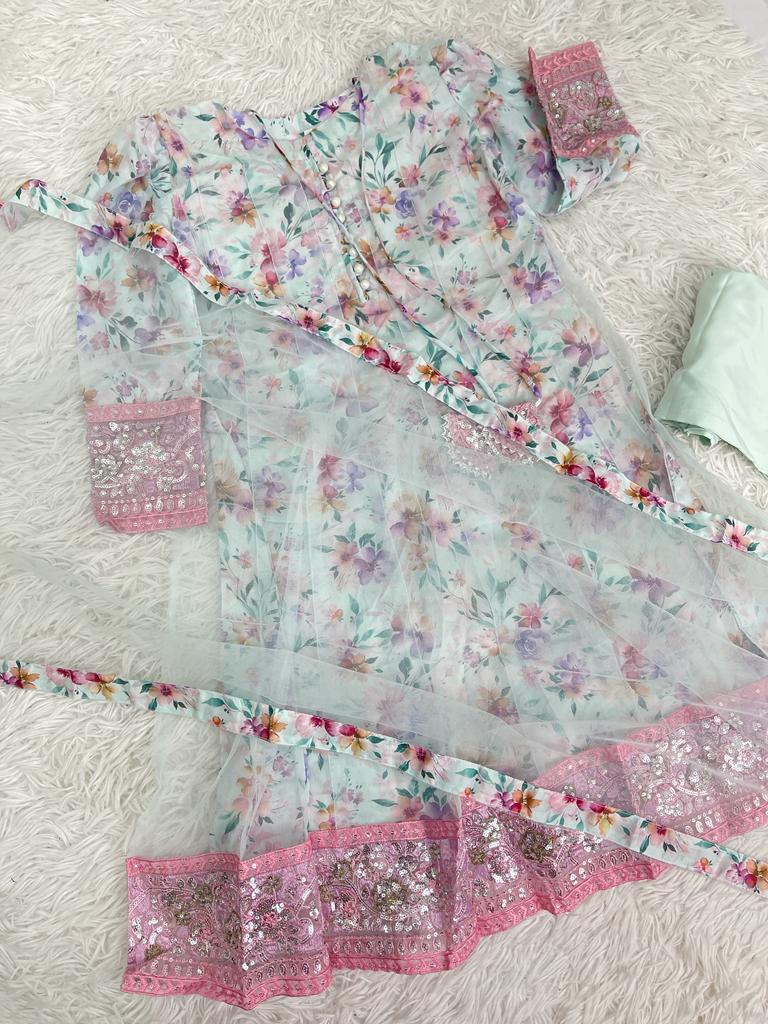 Girl’s Blue Net A-Line Dress 6+
