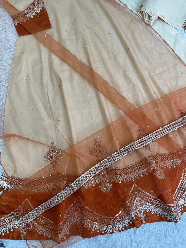 Masoori off-white 3PC Maxi Dress S-L