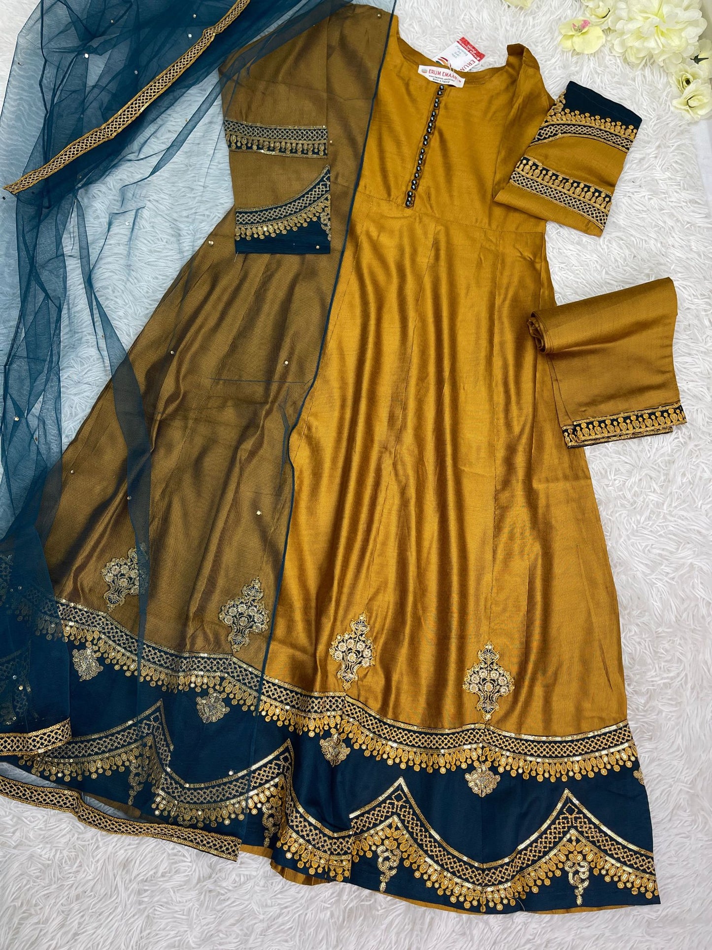 Masoori Mustard 3PC Maxi Dress S-L