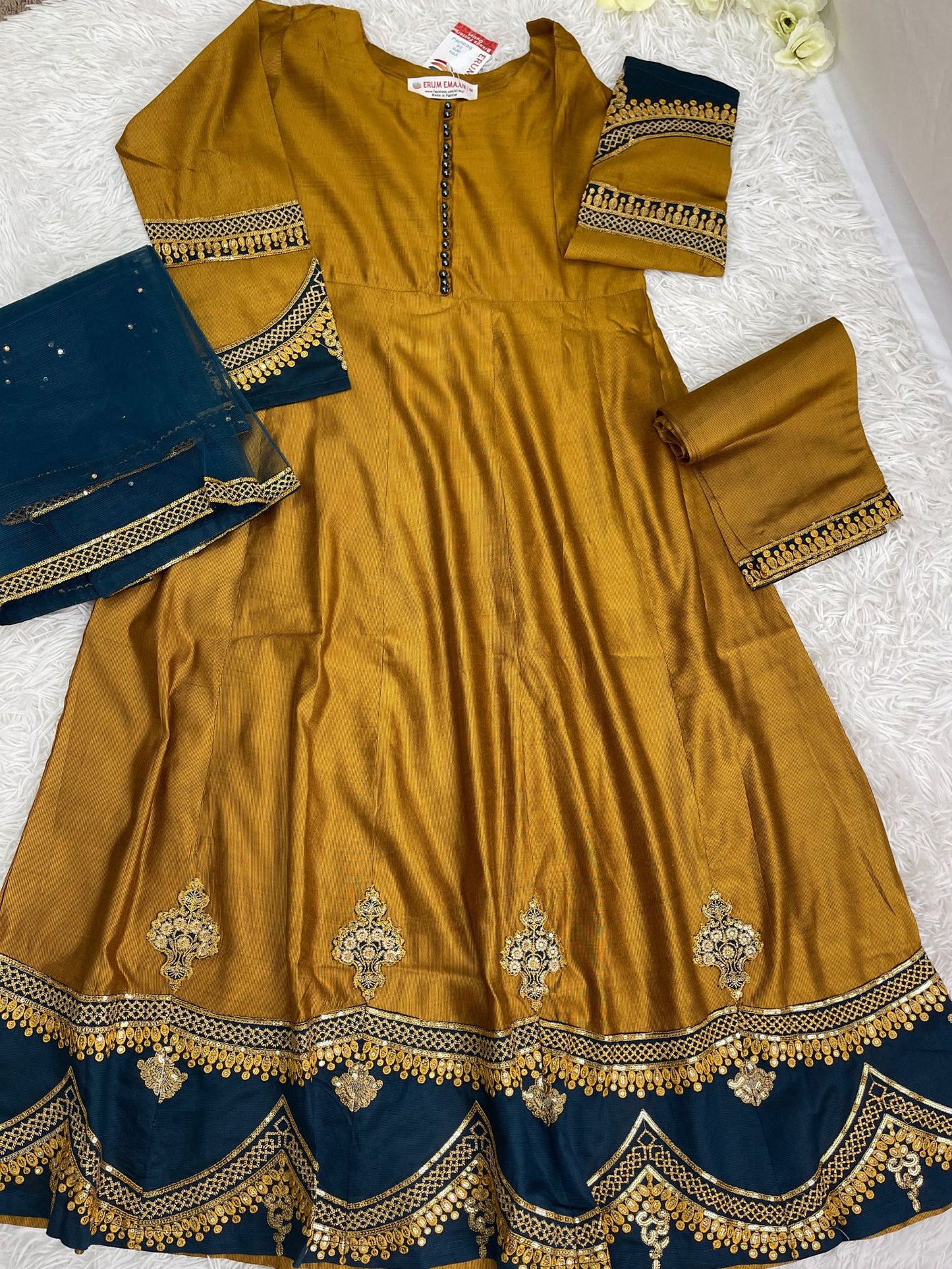 Masoori Mustard 3PC Maxi Dress S-L