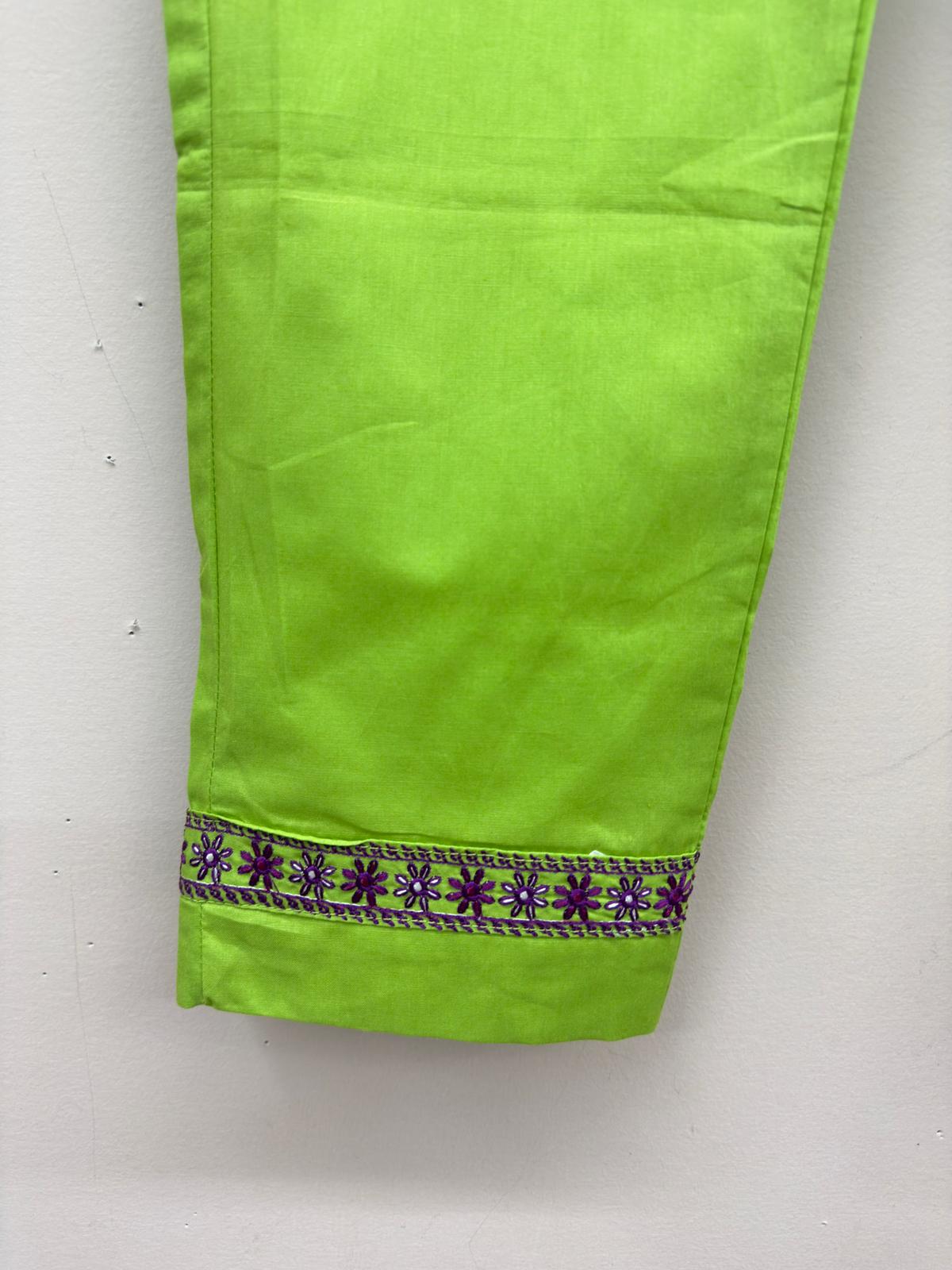 Original Zellbury Slim Fit Embroidered Cotton Trousers