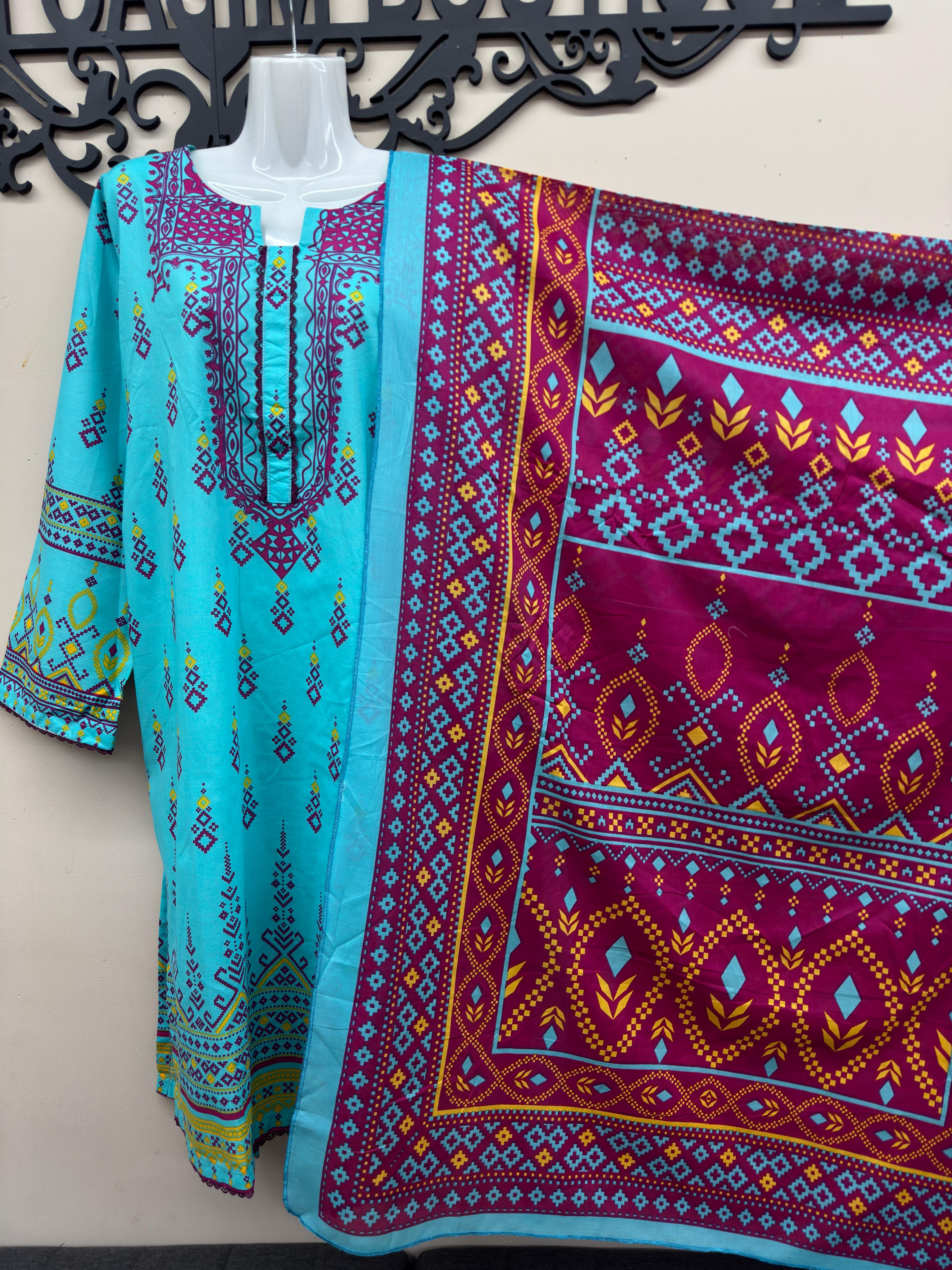 2 Pcs Lawn Printed Suit for Women