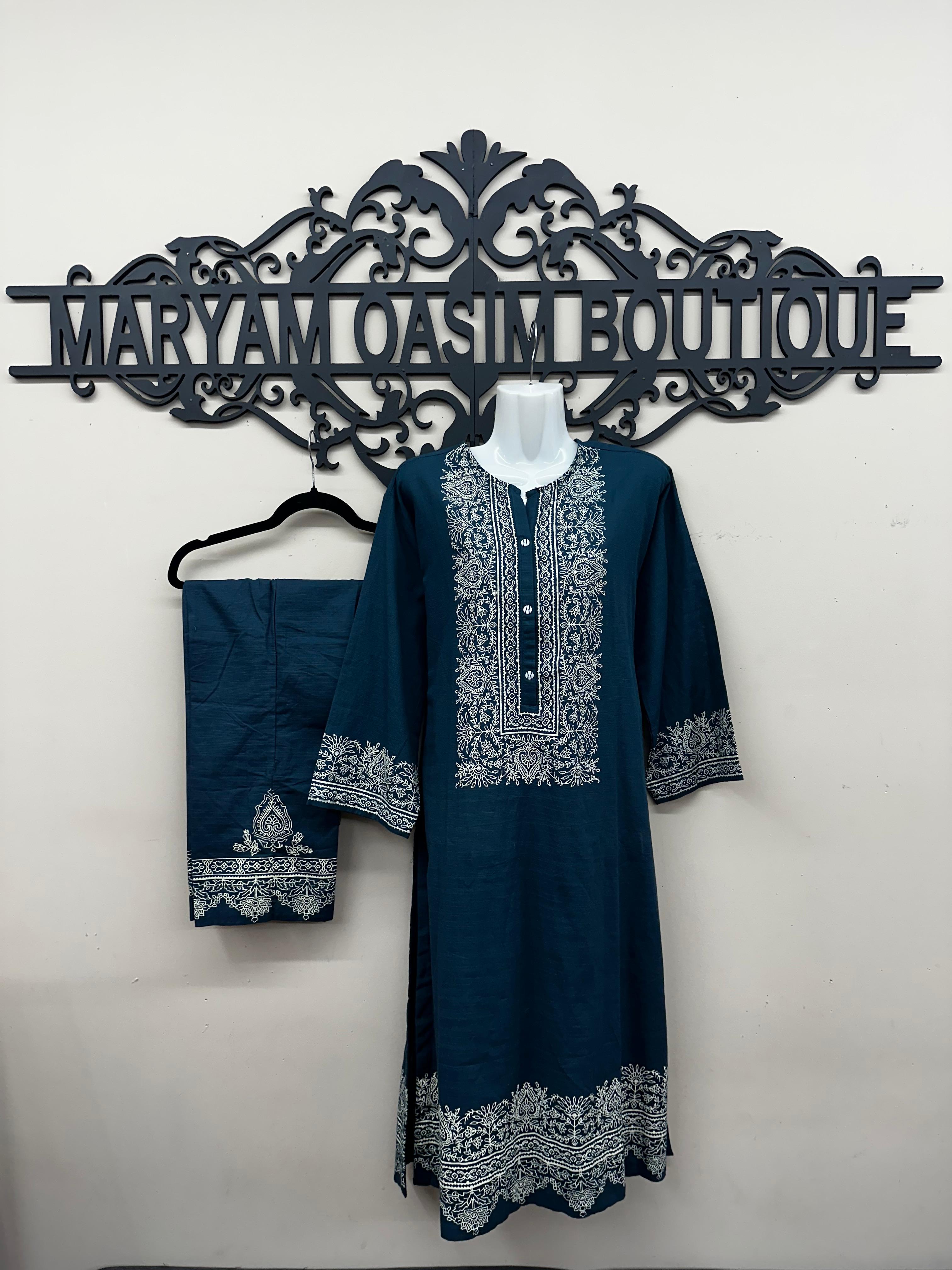 Sapphire 2-Piece Khaddar Suit – Winter Loose Style Kurti