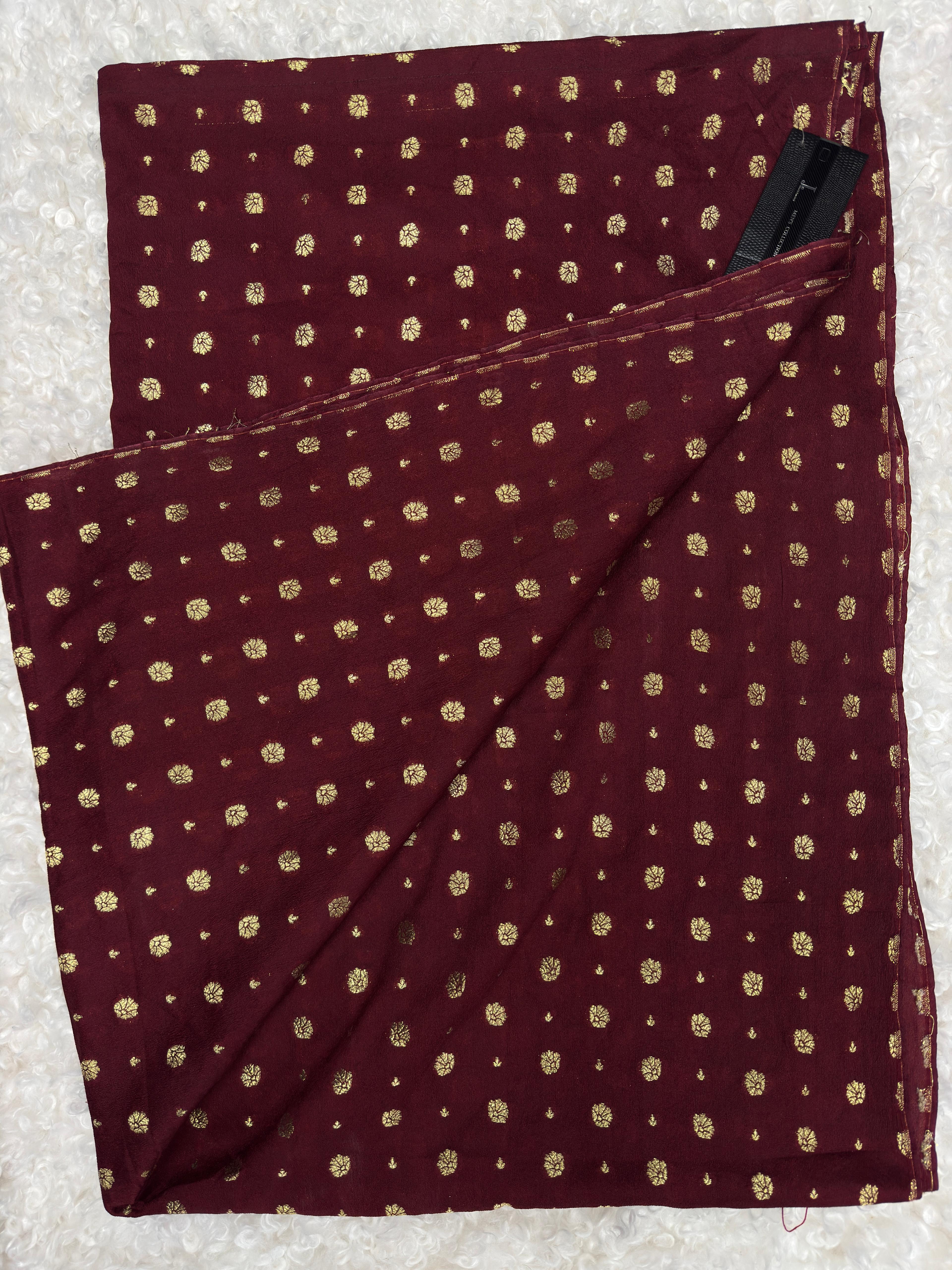 Original J. Men’s Wedding Shawl Mehroon Jacquard