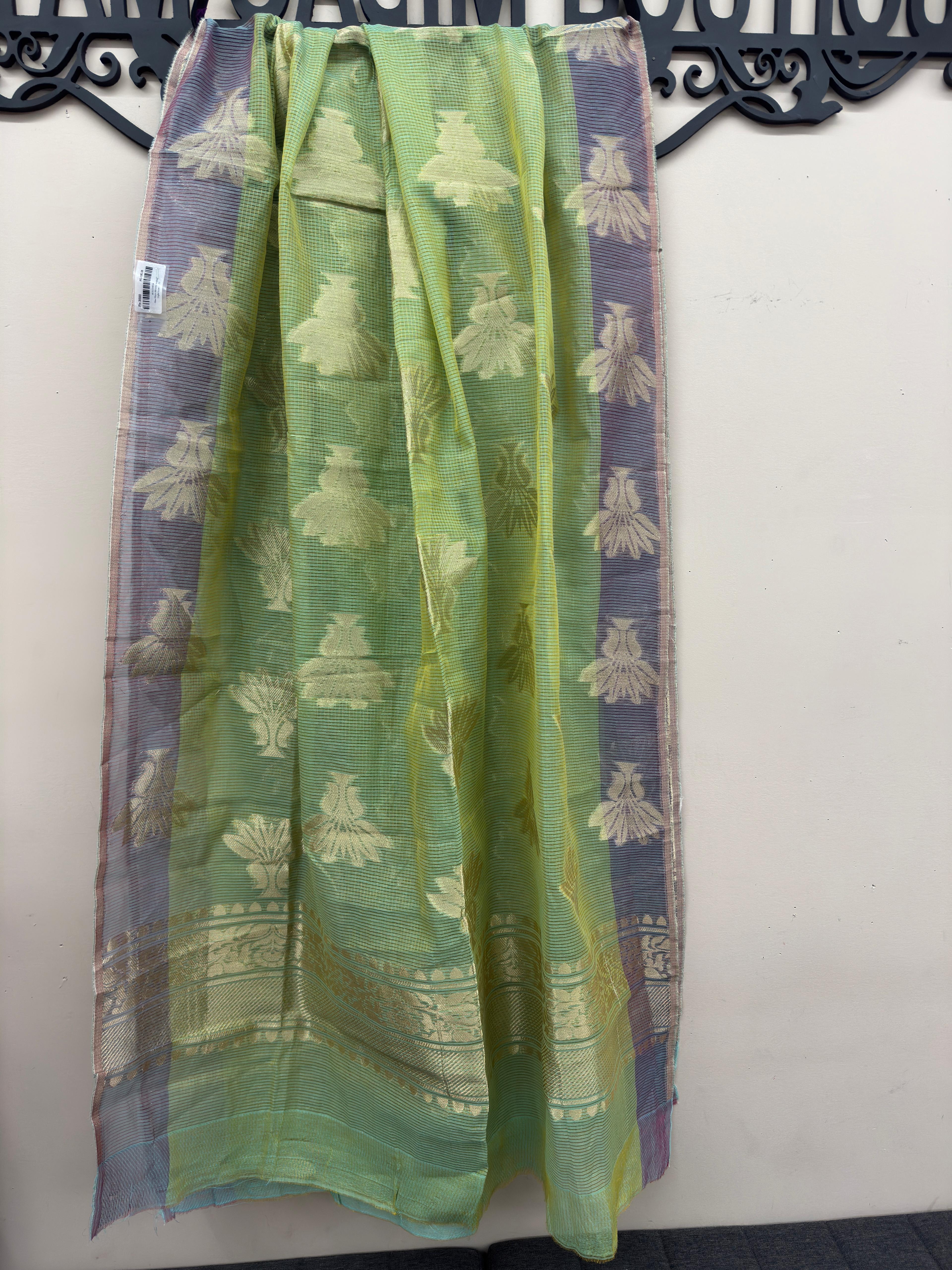 Light Green Jacquard Women’s Dupatta – Full Formal Banarasi