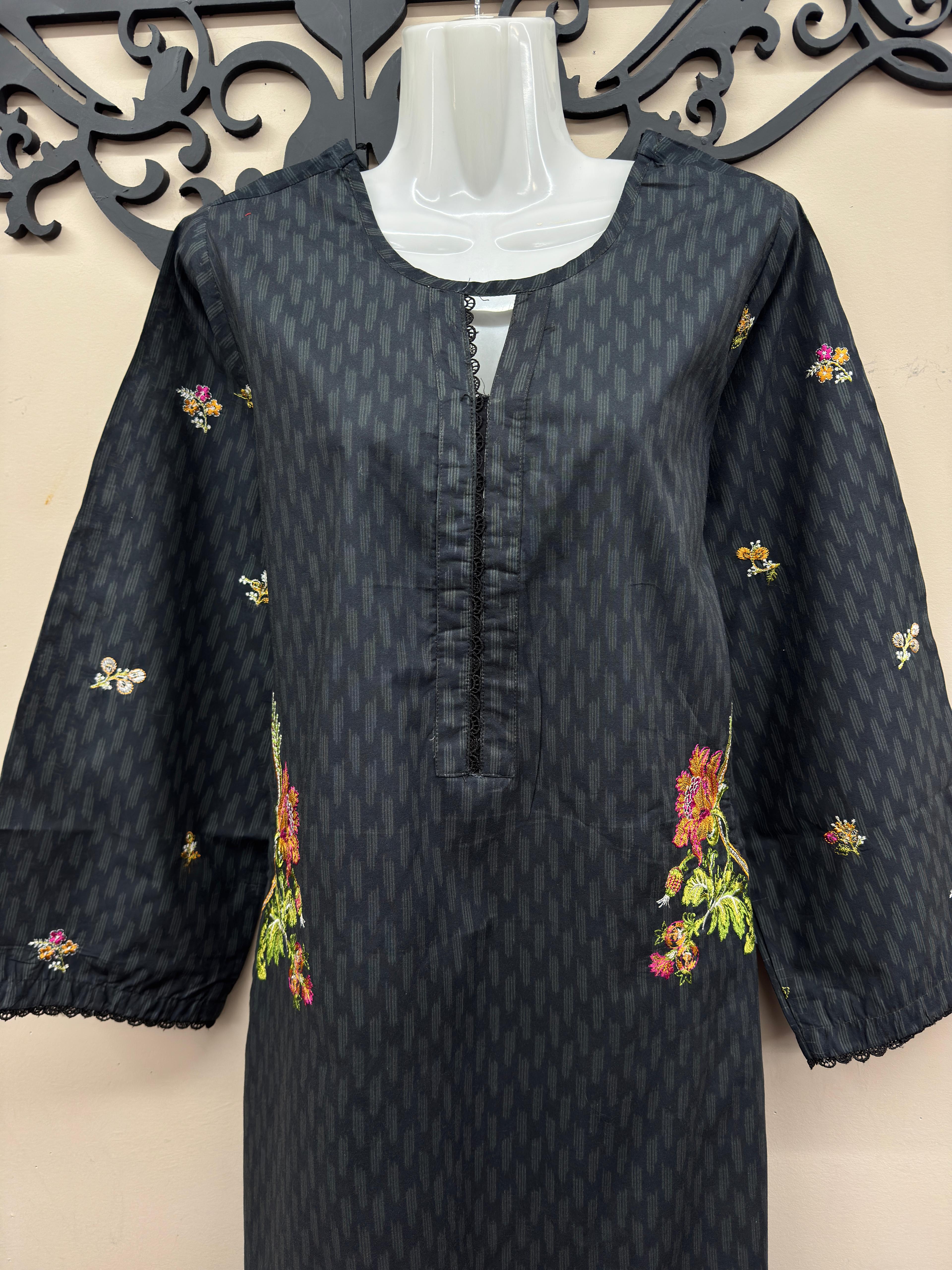 Zellbury 2 Pcs Women Lawn Suit – Embroidered Shirt with Lawn Trousers