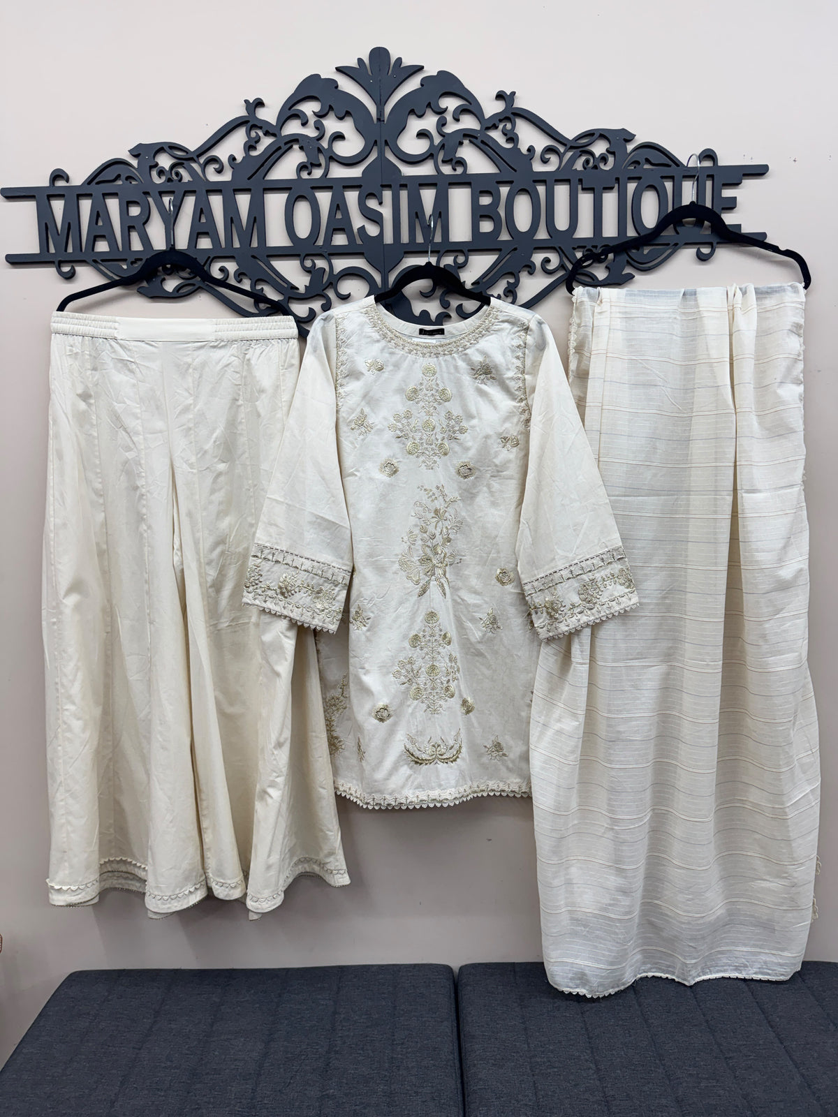 J. Embroidered Lawn Shirt with Dhaka Palazzo – 3 Piece Wear