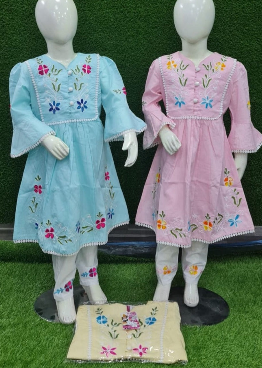 Cotton Embroidered Dress 1-7yrs