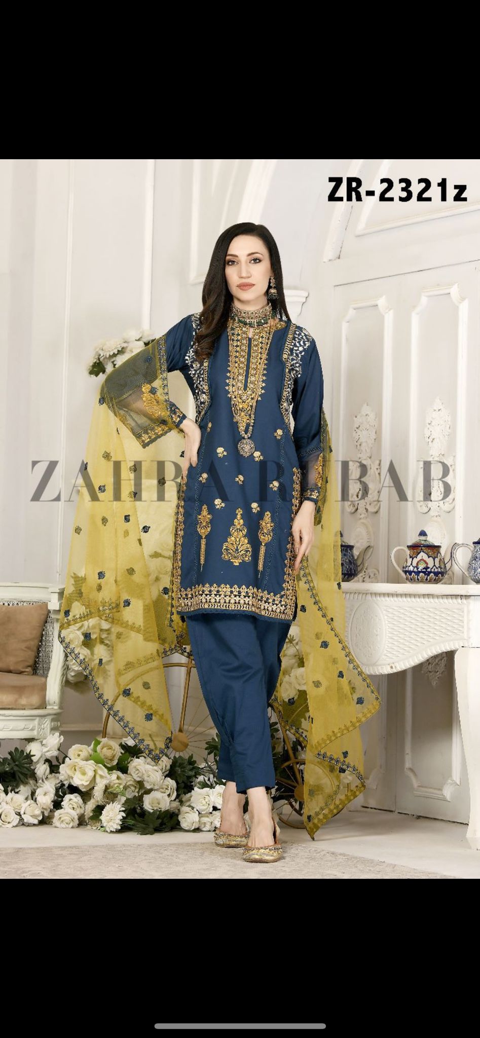 Zahra Rubab Cotton 3PC Outfit M-L