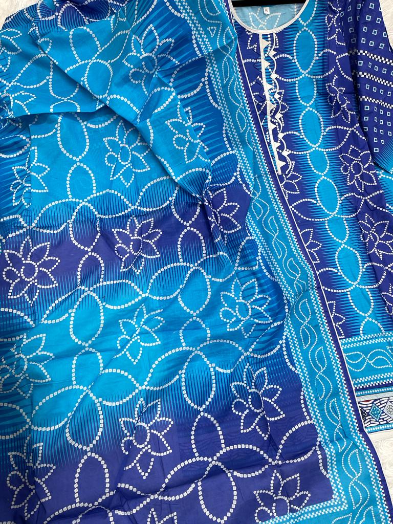 2Pcs Soft Lawn Chunri Print Outfit XXL